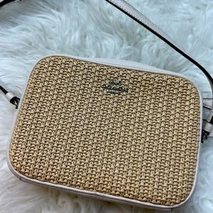 Coach straw crossbody bag